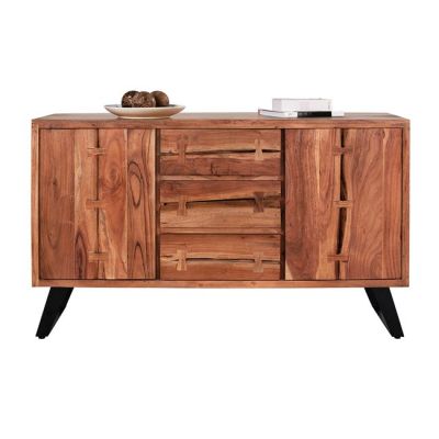 Buffet HM8176 Fansi from solid acacia Wood natural 150x45x86cm