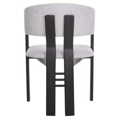 DINING CHAIR ZARRA HM9970.02 RUBBERWOOD IN BLACK-LIGHT GREY FABRIC 55,5x59x81,5Hcm.