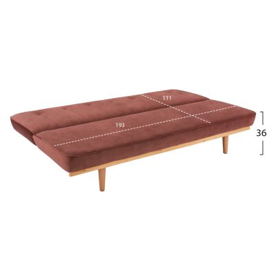 Диван Легло 3 места от кадифе гнила ябълка HM3168.02 193x85x88см