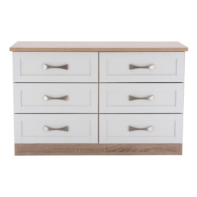 Bedroom dresser -drawer HM317.06 with 6 drawers Sonama-white 120x40x76cm