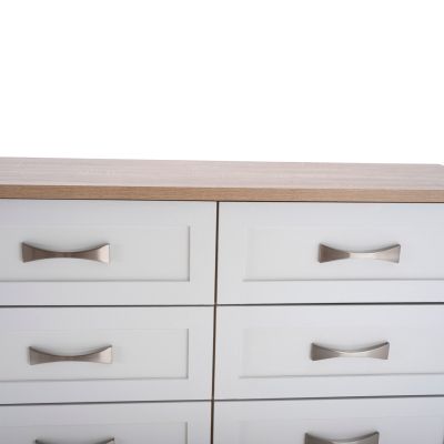 Bedroom dresser -drawer HM317.06 with 6 drawers Sonama-white 120x40x76cm