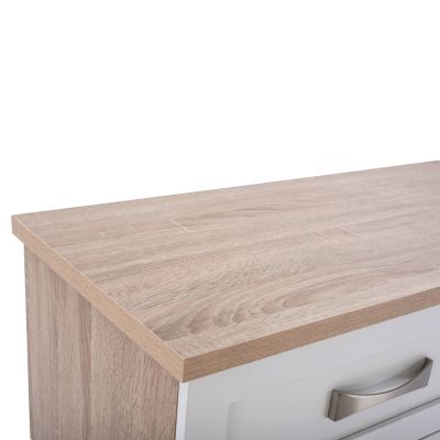 Bedroom dresser -drawer HM317.06 with 6 drawers Sonama-white 120x40x76cm