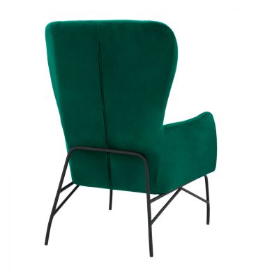 Armchair Velvet Cypress Green with metallic black leg HM8721.03 67x80x102 cm.