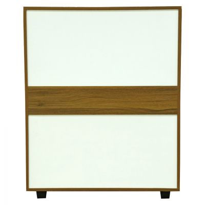 MELAMINE DRESSER THORG HM8995.02 WITH 5 WALNUT-COLORED DRAWERS 80Χ40Χ100H cm.