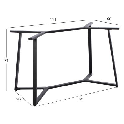 ΒΑΣΗ ΤΡΑΠΕΖΙΟΥ ΜΑΥΡΗ ΜΕΤΑΛΛΙΚΗ HM471.01 111Χ60Χ71Y εκ.
