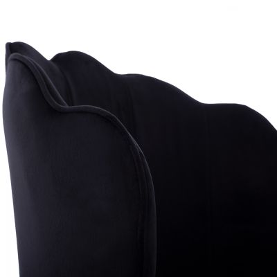 СТОЛ HM8737.04 КАДИФЕ ЧЕРНО С МЕТАЛНА ЗЛАТНА КОНСТРУКЦИЯ 48x48x85 см.