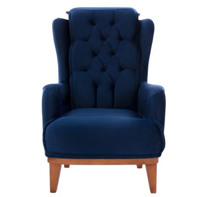 HM9313.18 blue velvet armchair, 75x100x100cm