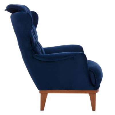 HM9313.18 blue velvet armchair, 75x100x100cm