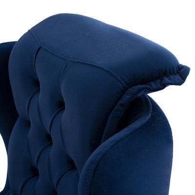 HM9313.18 blue velvet armchair, 75x100x100cm