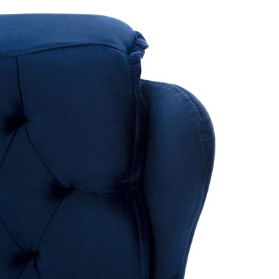 HM9313.18 blue velvet armchair, 75x100x100cm
