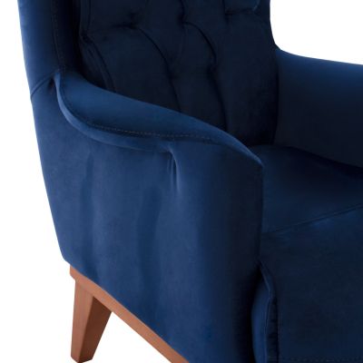 HM9313.18 blue velvet armchair, 75x100x100cm