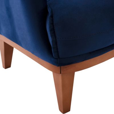 HM9313.18 blue velvet armchair, 75x100x100cm