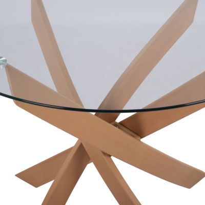 ТРАПЕЗНА МАСА КРЪГЛА JADA МЕТАЛНИ КРАКА ЗАКАЛЕНО СТЪКЛО Φ120X75Hcm.HM8733.02