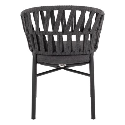 ARMCHAIR ALUMINUM DARK GREY WITH ROPE DARK GREY  HM5857.01 57x56x78Η cm.