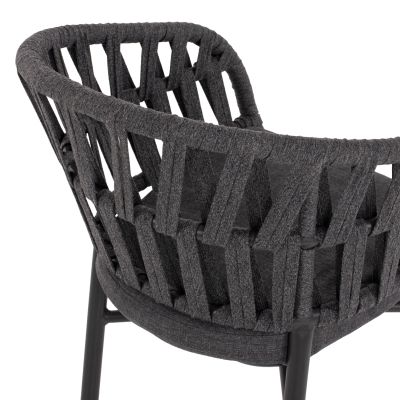 ARMCHAIR ALUMINUM DARK GREY WITH ROPE DARK GREY  HM5857.01 57x56x78Η cm.