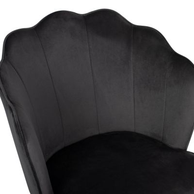 СТОЛ AVIE HM8737.01 МЕТАЛНА КОНСТРУКЦИЯ И СИВО КАДИФЕ 48x48x85Hcm.