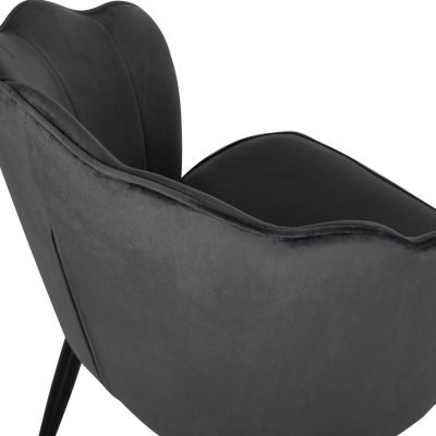 СТОЛ AVIE HM8737.01 МЕТАЛНА КОНСТРУКЦИЯ И СИВО КАДИФЕ 48x48x85Hcm.