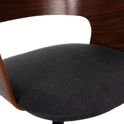 DINING CHAIR VELP HM9616.04 WOOD IN WALNUT-GREY FABRIC-BLACK METAL LEGS 55,5x50x79Hcm.