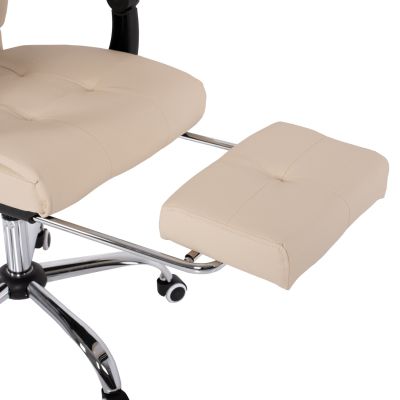 EXECUTIVE OFFICE CHAIR HM1057.12 BEIGE WITH FOLDING FOOTREST 58x71x128Hcm.