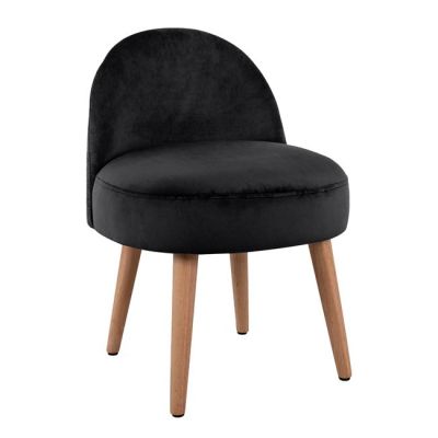 Stool with back Yasmine Black HM8395.04 Velvet 47x43x63,5cm