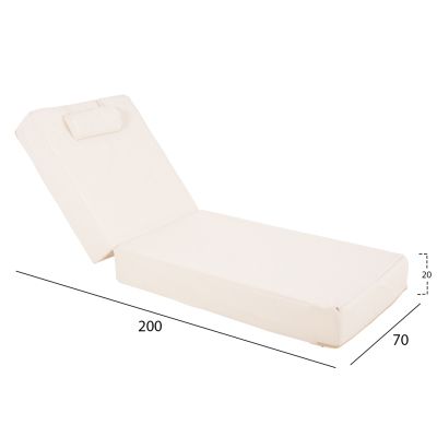 ВЪЗГЛАВНИЦА ЗА ШЕЗЛОНГ TEXTLINE SIFNOS БЕЖОВ FB911761.02 200(120+80)x70x20Hcm.