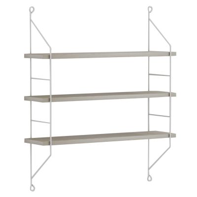 WALL SHELVES ACHALA HM9185.15 MELAMINE IN SONOMA-WHITE FRAME 60x15x68Hcm.