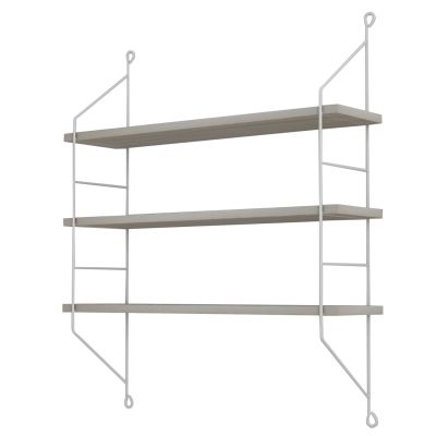 WALL SHELVES ACHALA HM9185.15 MELAMINE IN SONOMA-WHITE FRAME 60x15x68Hcm.