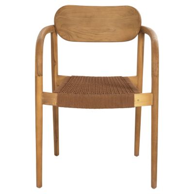 ARMCHAIR OSLO HM9636.01 TEAK WOOD IN NATURAL & BROWN ROPE 55x54x80Hcm.