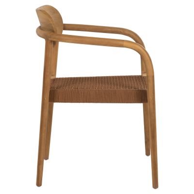 ARMCHAIR OSLO HM9636.01 TEAK WOOD IN NATURAL & BROWN ROPE 55x54x80Hcm.