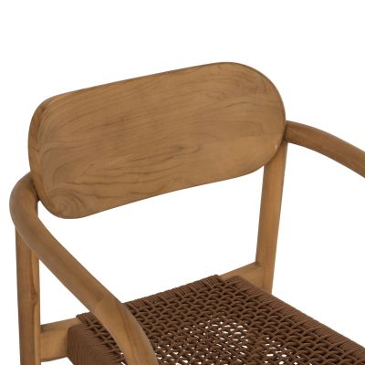 ARMCHAIR OSLO HM9636.01 TEAK WOOD IN NATURAL & BROWN ROPE 55x54x80Hcm.