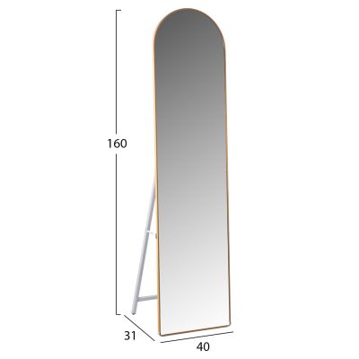 FLOOR STANDING MIRROR JOELY HM9578.30 ALUMINUM FRAME IN GOLD COLOR 40x31x160Hcm.