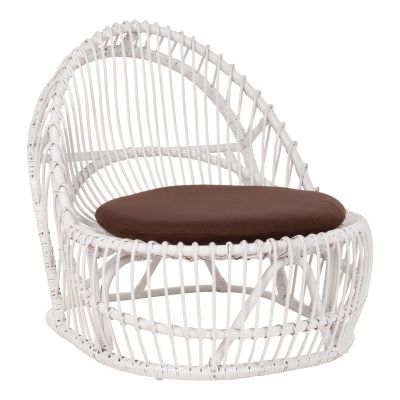 ARMCHAIR ENTROPY HM9840.02 RATTAN IN WHITE-BROWN CUSHION 80x97x85Hcm.