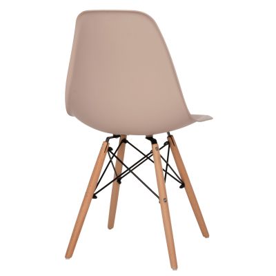 DINING CHAIR TWIST HM8460.35 WOODEN LEGS-POLYPROPYLENE LEGS-CAPPUCCINO COLOR 46x50x82Hcm.