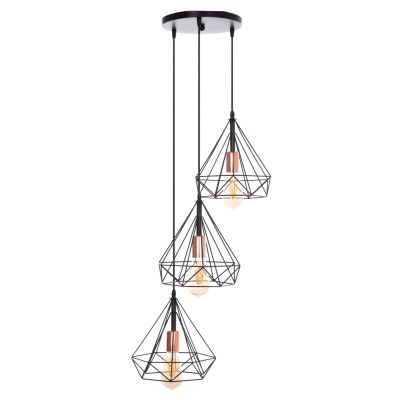 ПАНЕЛЕН ЛАМПА HM4041 3-LIGHT ЧЕРЕН МЕТАЛ 25x22x123Hcm.