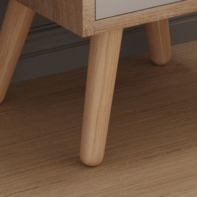 BEDSIDE STAND DINKL HM2472.05 MELAMINE-2 DRAWERS IN SONAMA-GREY 29,7x29,7x45Hcm.