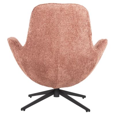 КРЕСЛО ВЪРТЯЩО СЕ BRYNN HM9594.02 РОЗОВ ПЛАТ ОТ БУКЛЕ-ЧЕРНА МЕТАЛНА ОСНОВА 88x76x88Hcm.