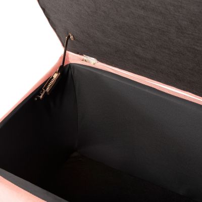 ТАБУРЕТКА/БАГАЖНИК С МЯСТО ЗА СЪХРАНЕНИЕ PUNK HM279.12 ПРАШНО РОЗОВО КАДИФЕ 90x50x52Hcm.