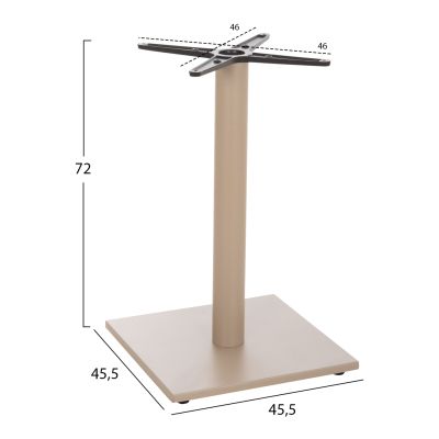 TABLE BASE HM475.25 ALUMINUM IN CAPPUCCINO COLOR 46x46x72Hcm. CROSS 46Χ46cm