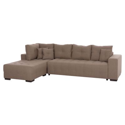 CORNER SOFA-BED WITH STORAGE SPACE TRENDSTON HM3302.03L BEIGE FABRIC 298x177x95Hcm.
