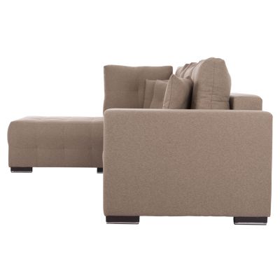 CORNER SOFA-BED WITH STORAGE SPACE TRENDSTON HM3302.03L BEIGE FABRIC 298x177x95Hcm.