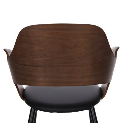 ТРАПЕЗЕН СТОЛ VELP HM9616.03 ДЪРВО В ОРЕХ-ЧЕРНО PU-ЧЕРНИ МЕТАЛНИ КРАКА 55,5x50x79Hcm.