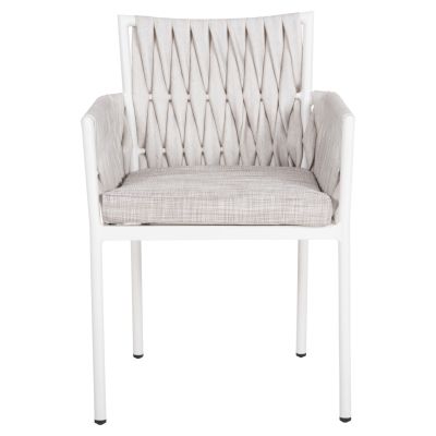 ALUMINUM ARMCHAIR MARTIN HM5564.11 WHITE FRAME AND OFF-WHITE SYNTHETIC RATTAN 56x56x80Hcm.