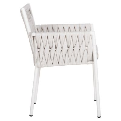 ALUMINUM ARMCHAIR MARTIN HM5564.11 WHITE FRAME AND OFF-WHITE SYNTHETIC RATTAN 56x56x80Hcm.