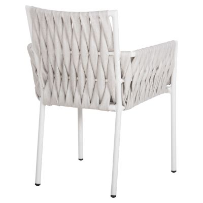 ALUMINUM ARMCHAIR MARTIN HM5564.11 WHITE FRAME AND OFF-WHITE SYNTHETIC RATTAN 56x56x80Hcm.