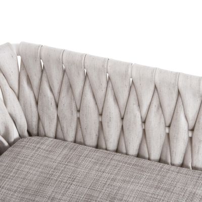 ALUMINUM ARMCHAIR MARTIN HM5564.11 WHITE FRAME AND OFF-WHITE SYNTHETIC RATTAN 56x56x80Hcm.