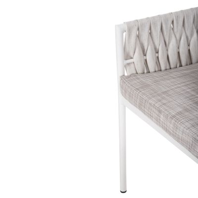 ALUMINUM ARMCHAIR MARTIN HM5564.11 WHITE FRAME AND OFF-WHITE SYNTHETIC RATTAN 56x56x80Hcm.