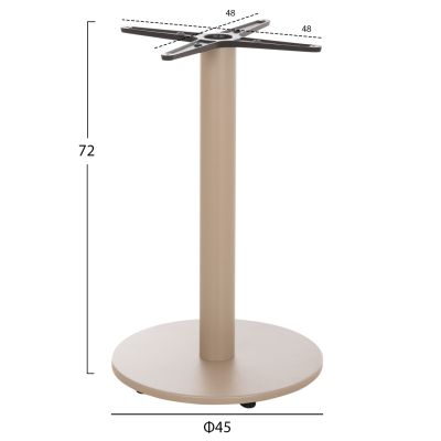 ROUND TABLE BASE HM476.25 ALUMINUM IN CAPPUCCINO Φ45Χ72Hcm.--CROSS 48x48cm