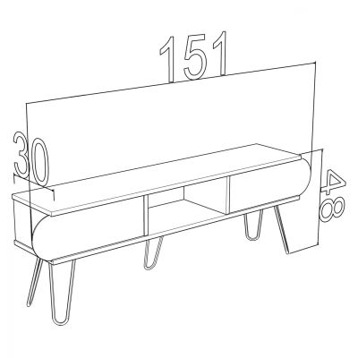 МЕБЕЛИ ЗА ТВ МЕЛАМИН HM189.02 WHITE WHITE 151x30x48Y см.