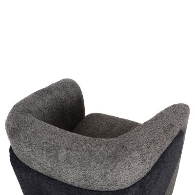 КРЕСЛО DOPER HM9590.01 МАТЕРИАЛ ОТ БУКЛЕ СИВО-АНТРАЦИТНО СИН 68x72x76Hcm.