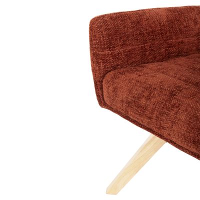 ТРАПЕЗНО КРЕСЛО GAZER HM9845.06 ЧЕРВЕНОКАФЯВ ПЛАТ-КРАКА КАУЧУКОВО ДЪРВО 66x63x91Hсм.